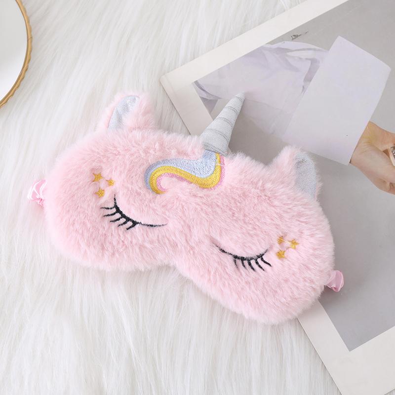 Plysj øyelapp Sovebind for reisehvile Myk Sovemaske Øyemasker Søt Glitter Unicorn øyedeksel