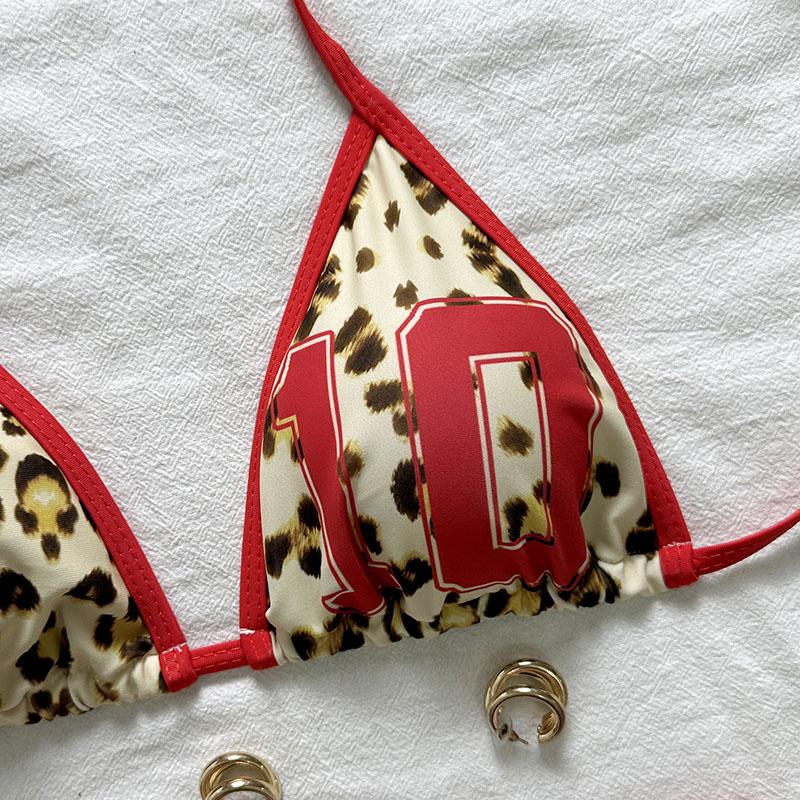 New Sexy Leopard Halter Bikini Women Swimwear Female Swimsuit Two-Pieces Bikini Set Shorts Padded Bather Bathing Suit Swim