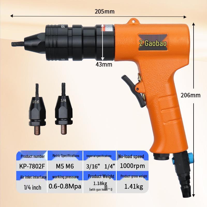 Gaobao M3-M12 Industrial Pneumatic Rivet Nut Gun - Air Powered