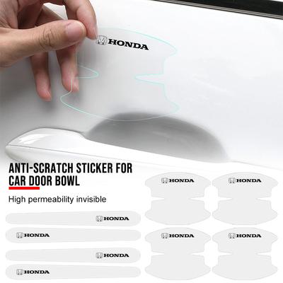 8 Stuks Transparante Deurgreep Kom Anti-Kras Beschermende Sticker voor Mugen Power TypeR Jazz Civic Inspire Accord FIT HRV CRV Odyssey Jade