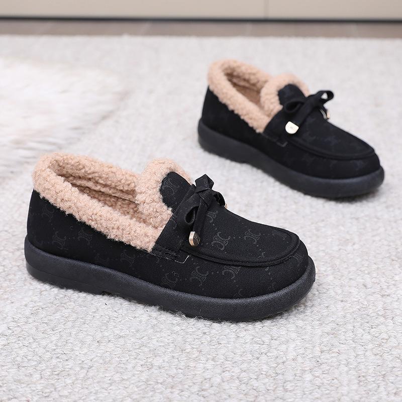 

Зимняя новинка 2024 года, Пекин, женские хлопковые туфли, бархатные, утолщенные, нескользящие, теплые, для мам, корейская версия, модные хлопковые туфли Doudou 35 чёрный