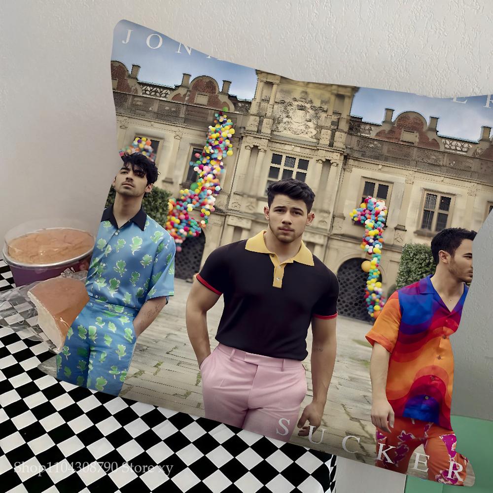 

Band J-JONAS-s Cool B-BROTHERS Pillow Case Square Pillow Bedroom Sofa Leisure Comfort Cushion Car Living Room Home Decoration 16x16Inch