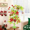 2FT Pre-Decorated Mini Christmas Tree with Lights, Bendable Artificial Tree with Metal Base & Ornaments in Lime Green