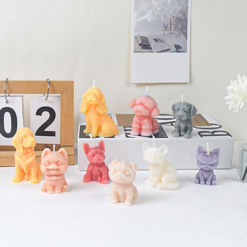 Dog Shaped Silicone Candle Molds Epoxy Resin Silicone Molds for Candle Soap Plaster Decorations, Plaster Silicone Molds