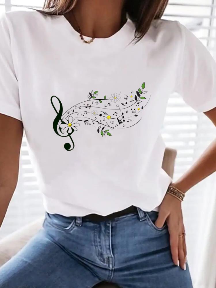 (Asian Size) Lovely Holiday Trend Woman Top Fashion Women Clothing Short Sleeve T Shirt Female Graphic T-shirts Print Tee