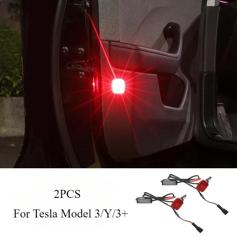 For Tesla Model 3/Y/3+ Highland 2025 Car Door Warning Light Strong Flashing Light Warning LED Lamp Anti-collision Accessories