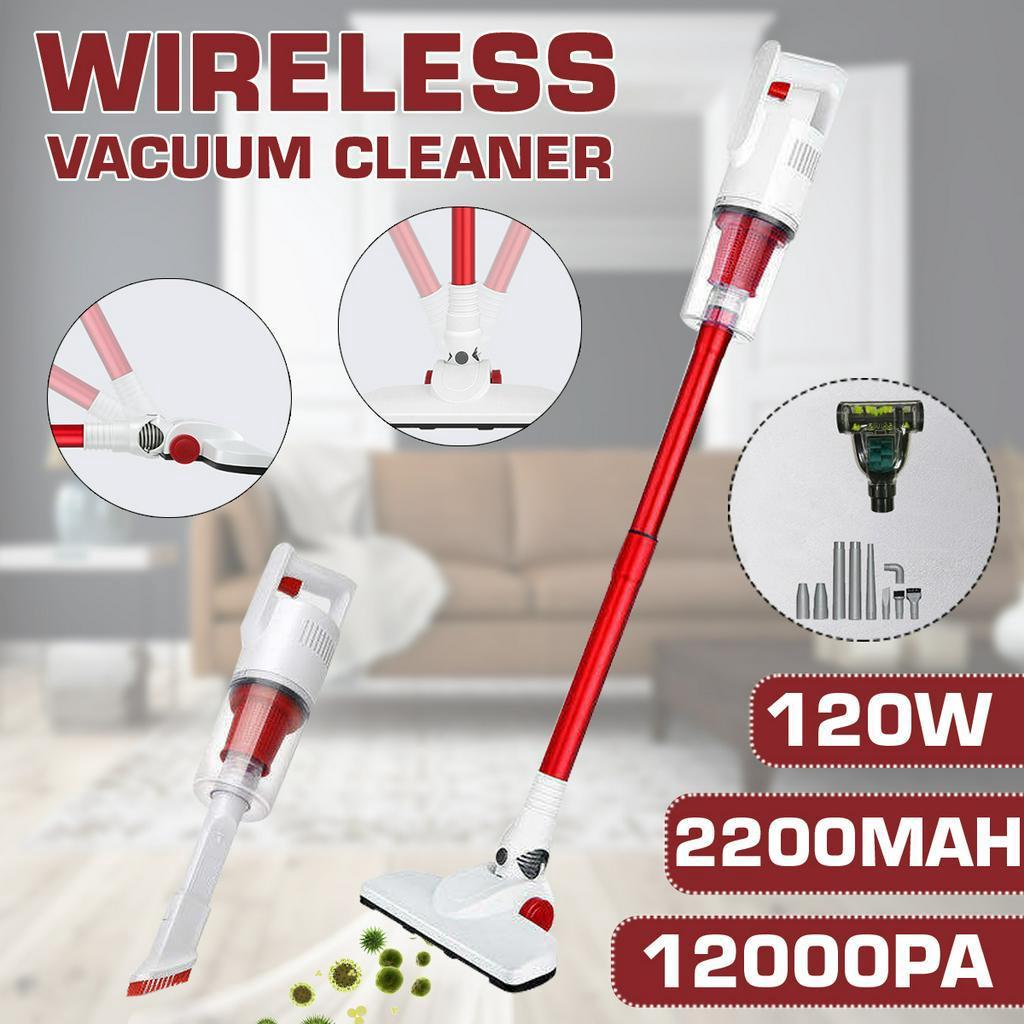 12000Pa Tragbarer Handstaubsauger Akku Stark Saugend Staubbehälter Stielsauger LED-Licht Stiel Handstaubsauger 2 in 1