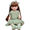 Reborn Baby Doll with Soft Rubber, Long Hair, Green Gauze Skirt, Waterproof Toy Companion, Little Princess