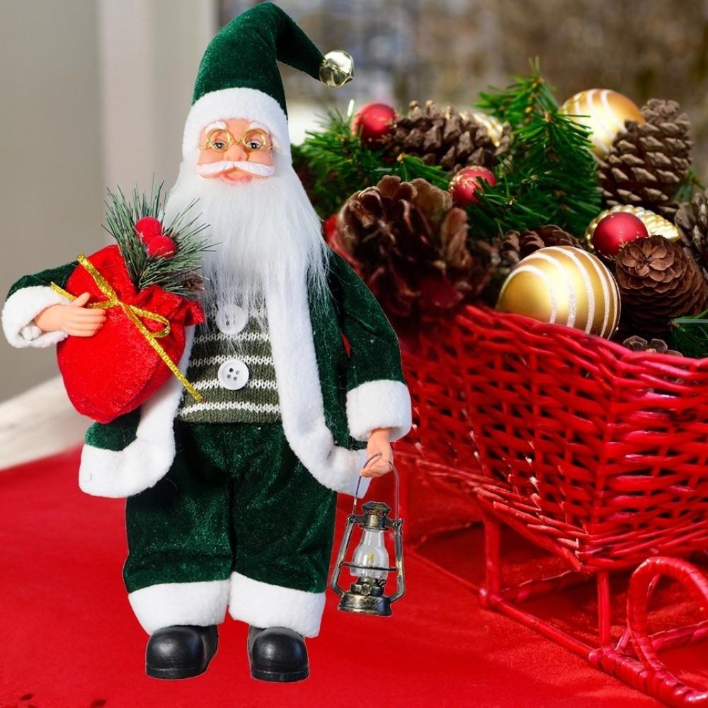 Creative 13inch Santa Claus Decorations Soft Standing Santa Claus Santa Claus Window Decoration Velvet Xmas Tree Ornament