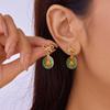 Fashion Crystal Beads Christmas Tree Zircon Santa Claus Earrings Dangle Stud For Women Xmas Party Jewelry Gift