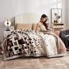 Easy Removal Plush Blanket Flannel Thickened Floral Printing Double-layered Warmth Retention Care Queen Size Warm Throw Machine Washable Maximum