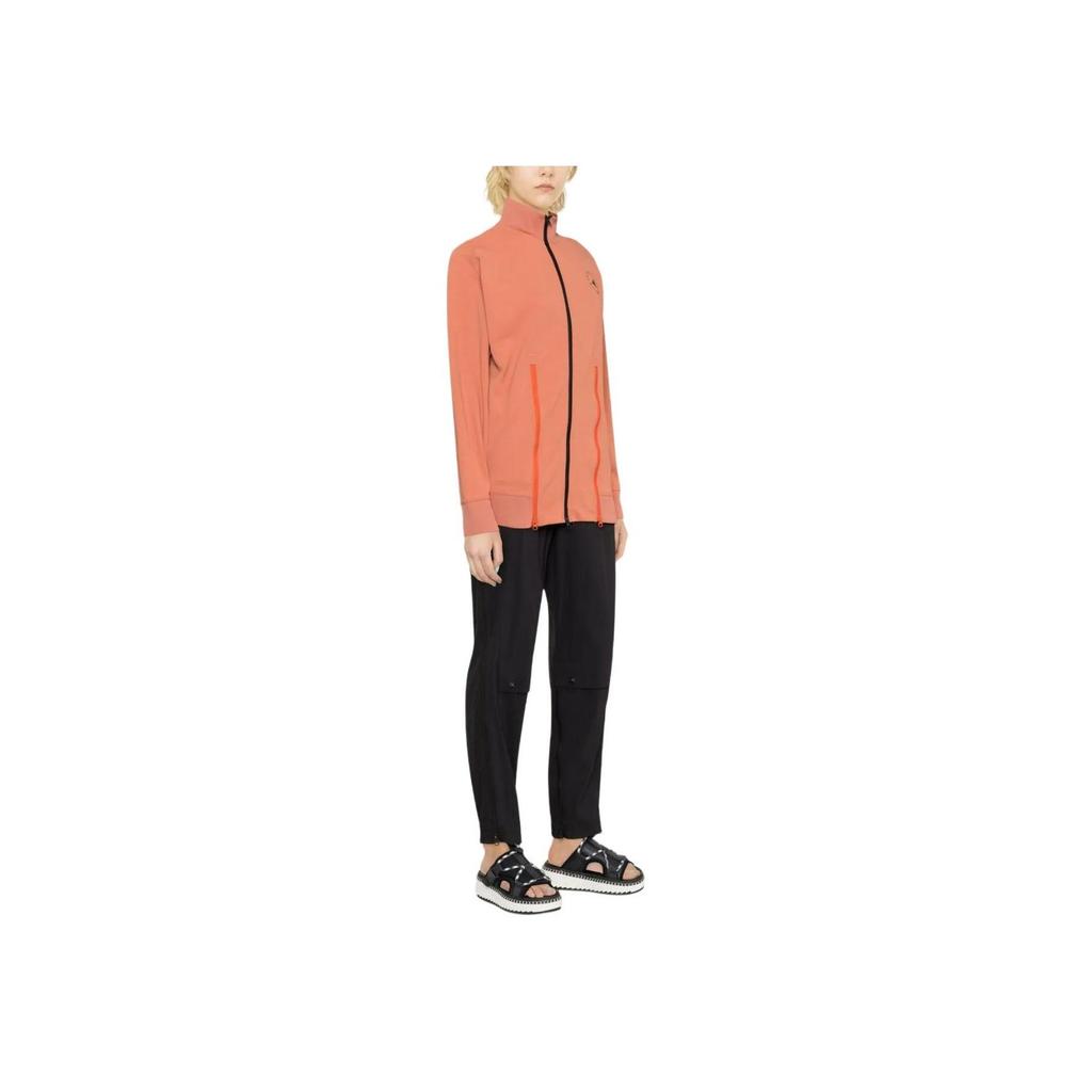 adidas Women's Stand Collar Knit Jacket Orange Red HR9174