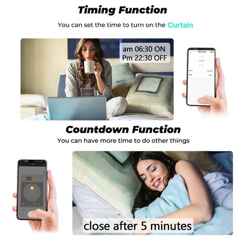 

ABJI-5X Tuya Smart Life Wifi 433Mhz Blind Curtain Switch With RF Remote For Electric Roller Shutter Control, 1RC 1RE