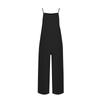 Women's Loose High Waist Pocket Fashion Color Cotton Linen Suspender Jumpsuit