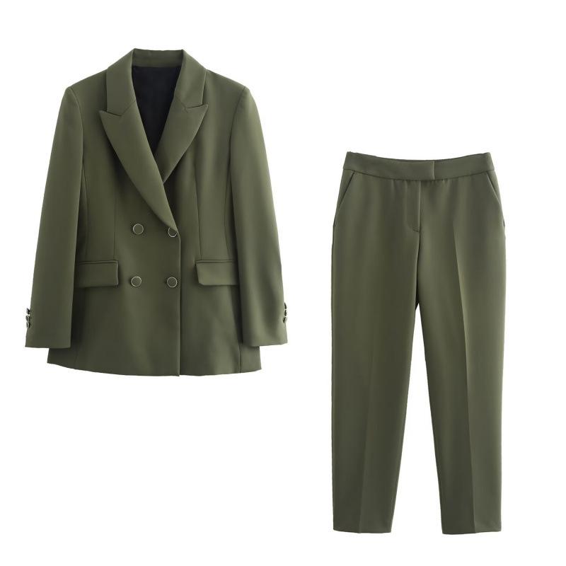 

Fall Collection: Retro High Street Women s Padded Shoulder Blazer & Pants Set Medium