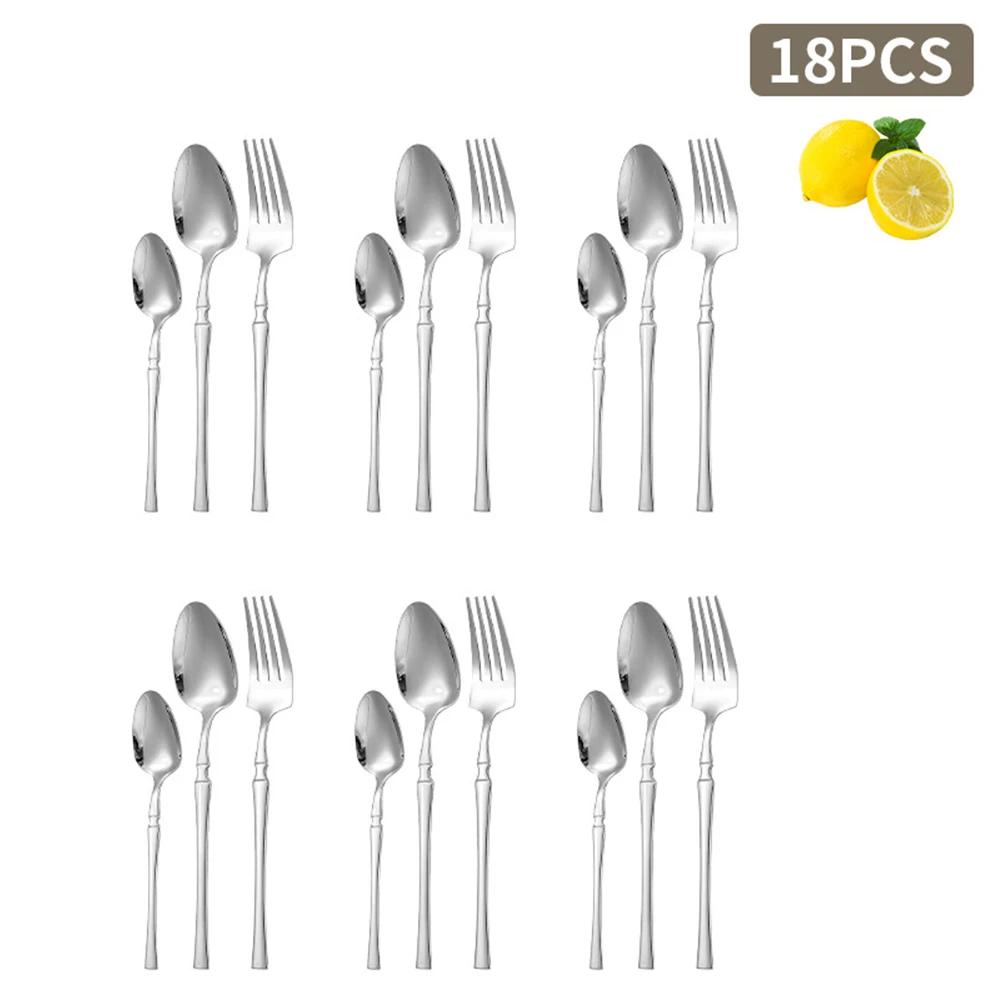 

18/24Pcs Luxury Black Dinnerware Set Stainless Steel Steak Knife Fork Coffee Spoon Teaspoon Flatware Kitchen Tableware Set
