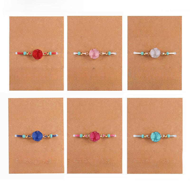 

Trendy Crystal Cluster Ladies Resin Bracelet Set - Handwoven and Stylish