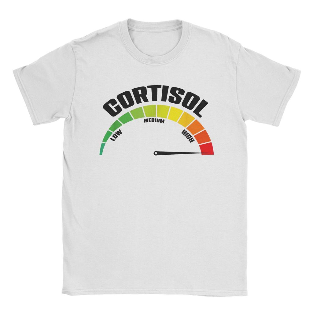 Unisex Unisex T-Shirt Lustiges Meme Niedrige Cortisolwerte Vintage Reine Baumwolle T-Shirts Kurzarm T-Shirts Rundhals Kleidung Party