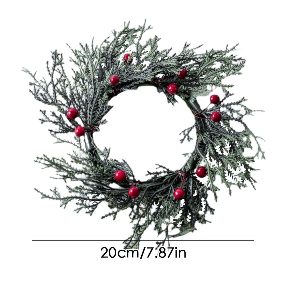 

Candle Rings Festive Centerpiece Artificial Greenery Christmas Candle Ring For Wedding Party Dining Table Mantel Living Room