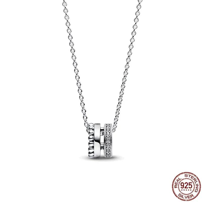 Collana a Cuore in Argento 925 Regalo di Natale Compleanno per Donne Gioielli Rotondi Lucidi Raffinati Fascino Classico Sorpresa