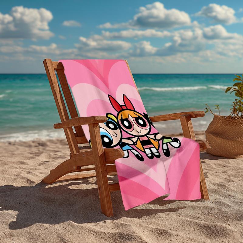 Powerpuff Fashion Beach Towel: Ideal for Summer Adventures Soft, absorbent and quick drying suitable for swimming and bathing