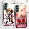 Lovely Puppy Heart Dogs Phone Case For Samsung Galaxy S22 S25 Ultra S21 S10 Plus S26 Edge S20 S23 S24 FE Cover Silicone Soft