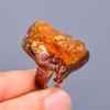 Hessonite Garnet Rough Stone Mother Gift Eternity Sisters Day Trendy Ring Copper V-11