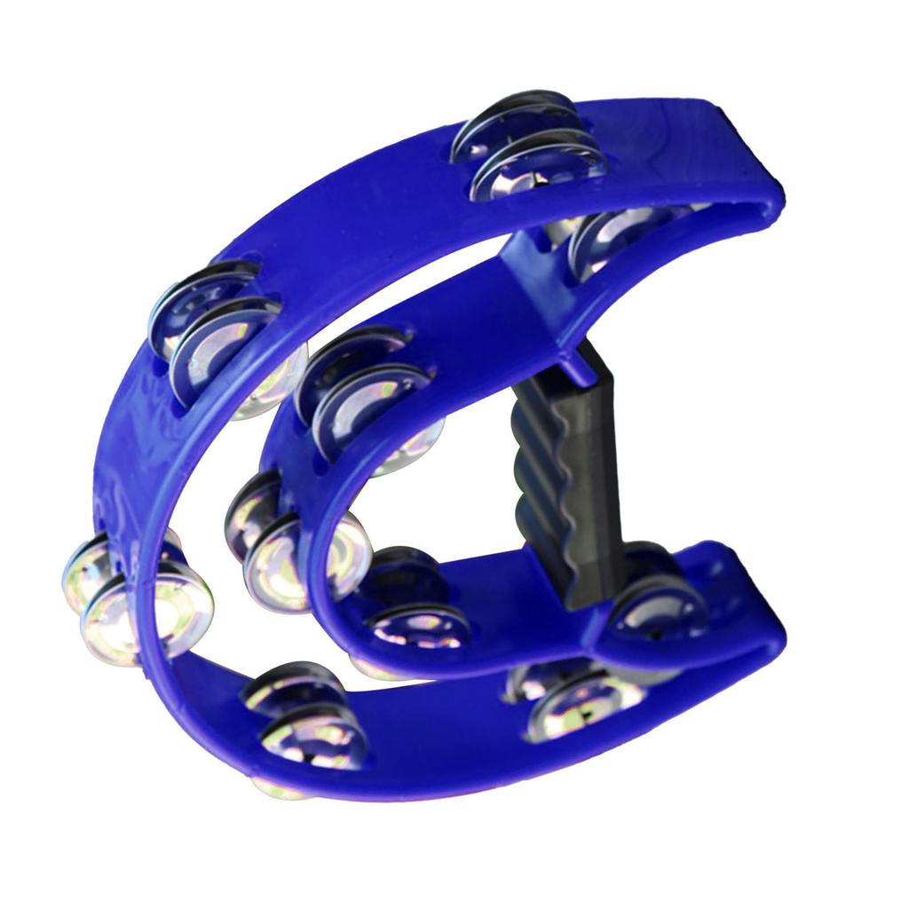 Hand Tambourine Bell Big Size Double Row Metal Jingles Percussion Instrument Bell Tambourine for Bar Entertainment Dark