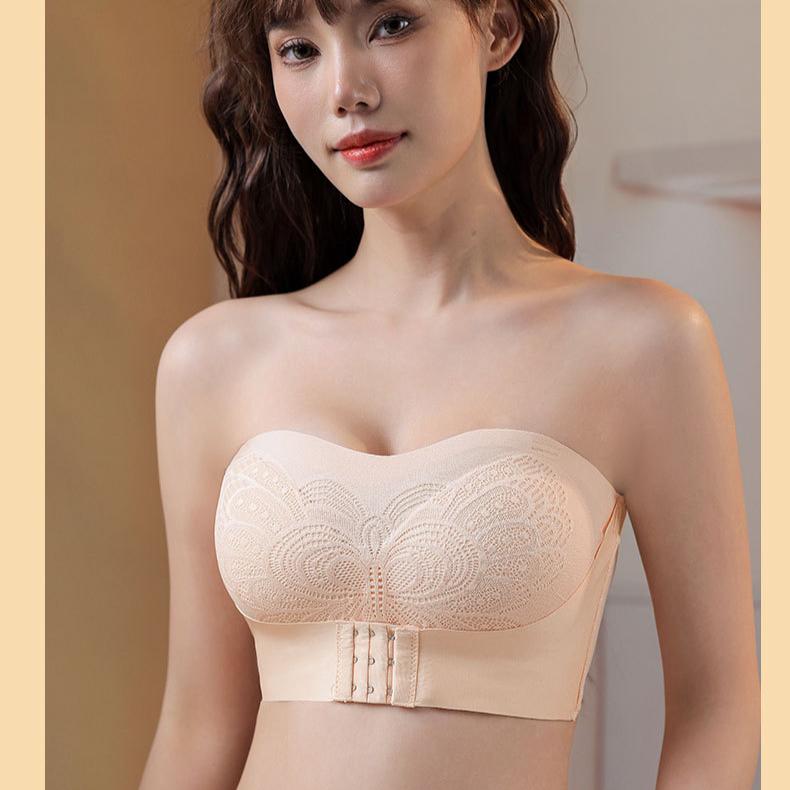 Strapless Bra Women's Underwear Anti Slip Gathering Bra Thin Design Breast Collection Anti Sagging Strapless Bra