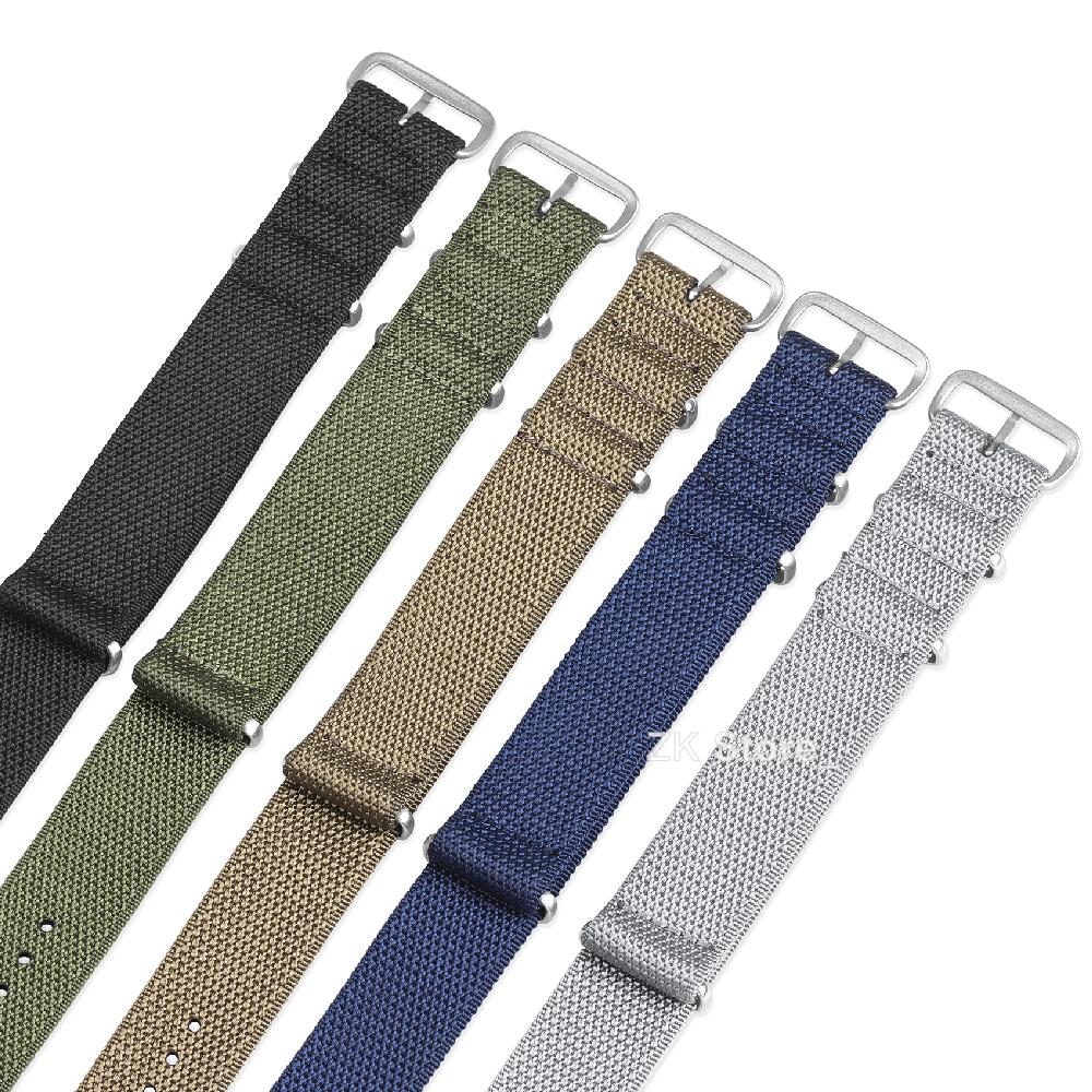 High Quality Ribbed Watch Band Nylon Strap 20mm 22mm for Military Ballistic Fabric Replacement Watchband Bracelet Accessories
