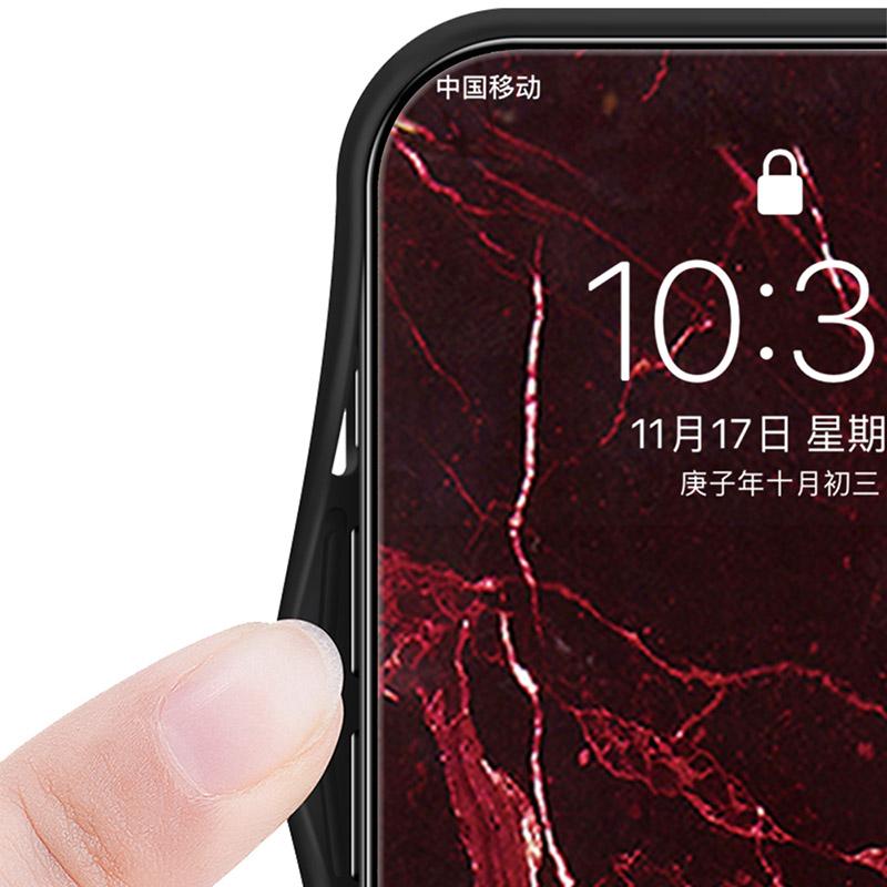 For Oppo A38 4G Case Marble Pattern Tempered Glass+PC+TPU Phone Back Cover