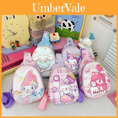 Kuromi Kids Cartoon Chest Bag With Polyester Material For Daily School Use