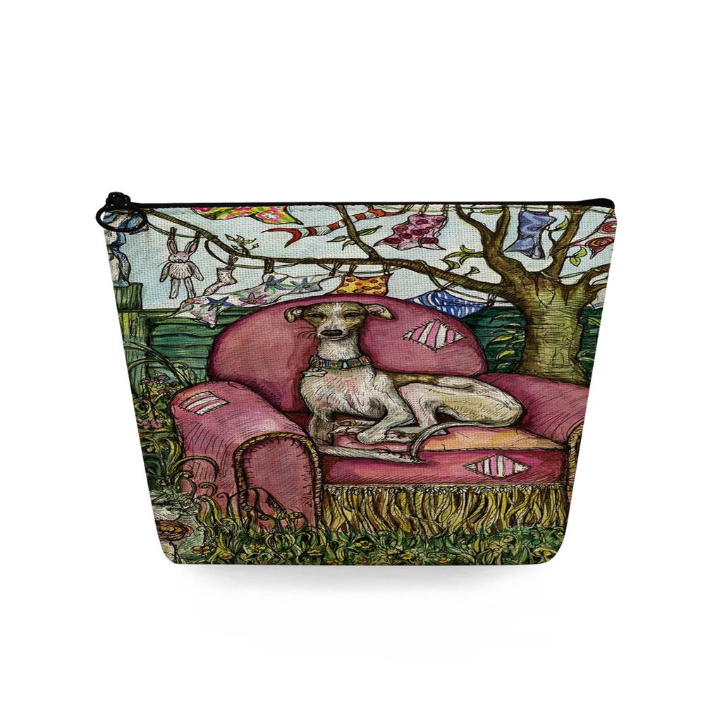 Women Dog Print Cosmetic Bag Toiletries Organize Travel Storage Case 6734 KTB