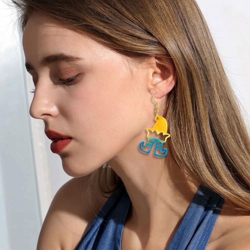 Christmas Elf Shape Pendant Earrings Silicone Mold Suitable for Epoxy Resin Diy Craft Charms Ornament Jewelry Making