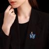 Yousheng Women Brooch Sparkling Rhinestones Inlaid Imitation Pearl Decor Butterfly Decor Suit Lapel Pin Sweaters Collars Hats Bags