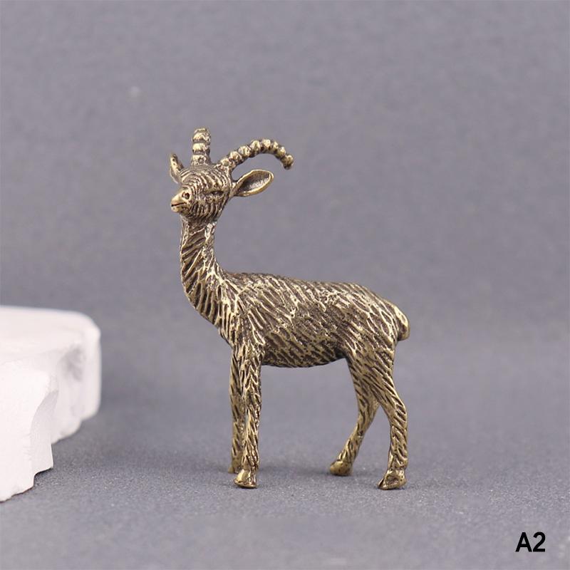 Scultura Capra dello Zodiaco Cinese Statuetta Pecora in Ottone Statua Portafortuna Ornamento da Scrivania Ricchezza Fengshui Per Decorazione Casa