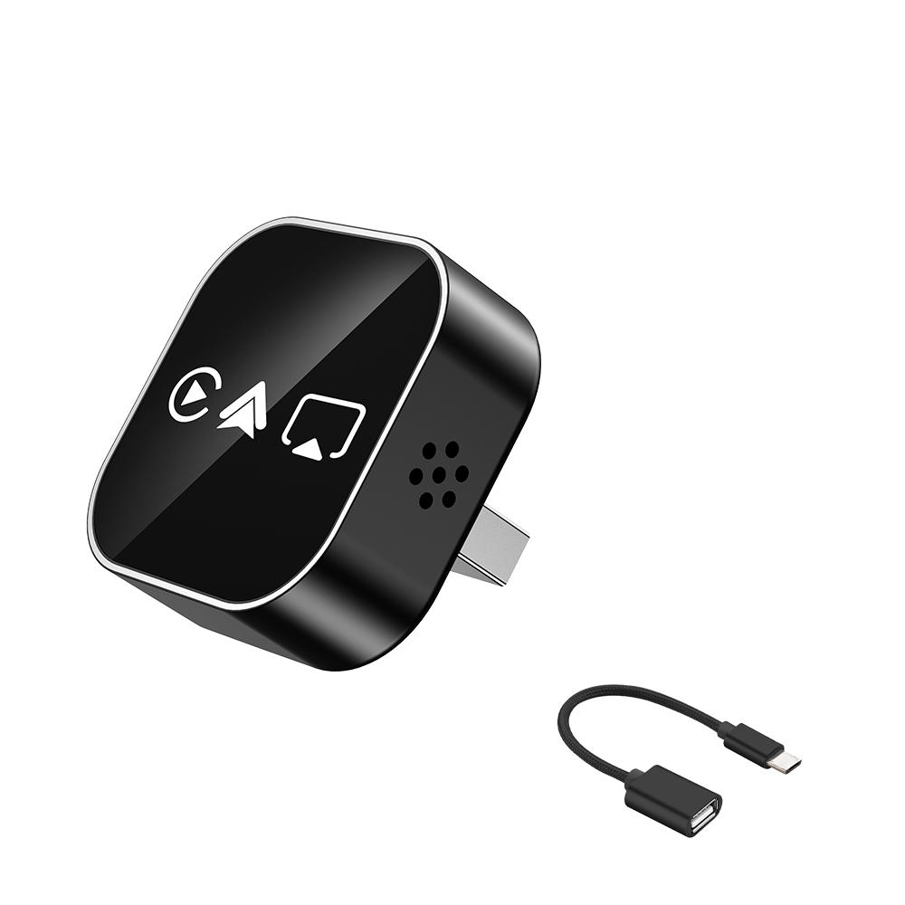 

2026 Upgrate 4 in1 Wireless CarPlay Adapter for Apple Mirror Link Android Auto Connect WiFi Bluetooth USB Plug Play MiNi CarPlay чёрный