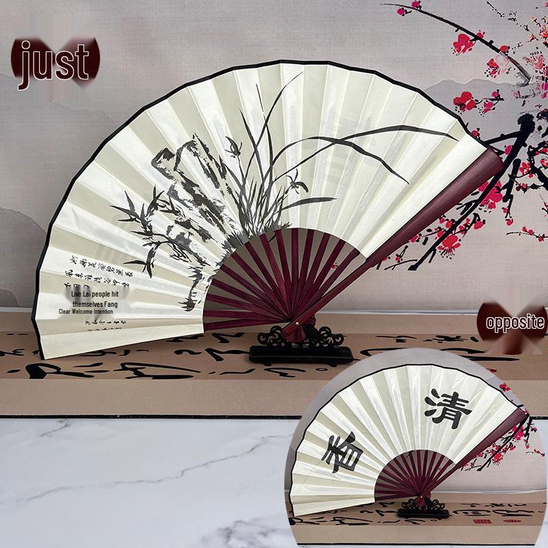 8-Inch & 10-Inch Double-Sided Chinese Ink Painting Folding Fan for Men and Women