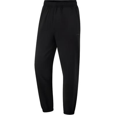 Li Ning Fitness Series Solid Color Mid Waist Comfortable Breathable Cuffed Sports Long Pants Men Bottoms Black AYKU521-1