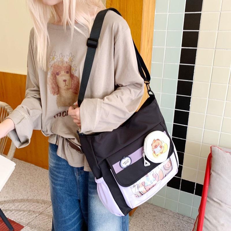 New cute college style bag versatile simple large-capacity class personalized tote women's bag shoulder bag batch