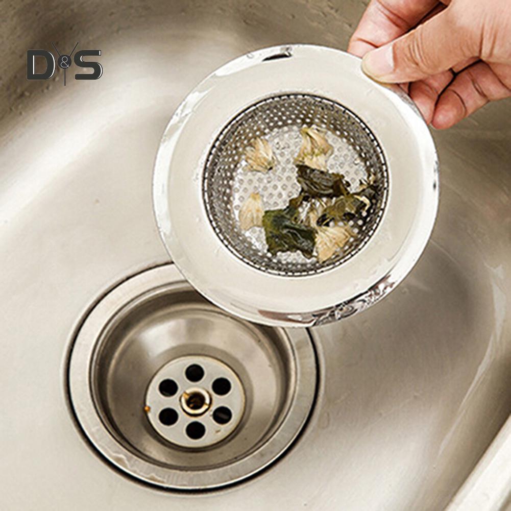 Stainless Steel Mesh Sink Strainer Trap Bath Hair Drain Hole Metal Flume Filter