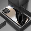 Black Silver Gold Gradient Streamlined Tempered Glass Phone Case Suitable for iPhone 17 16 15 14 13 12 11Pro Max Plus Shockproof