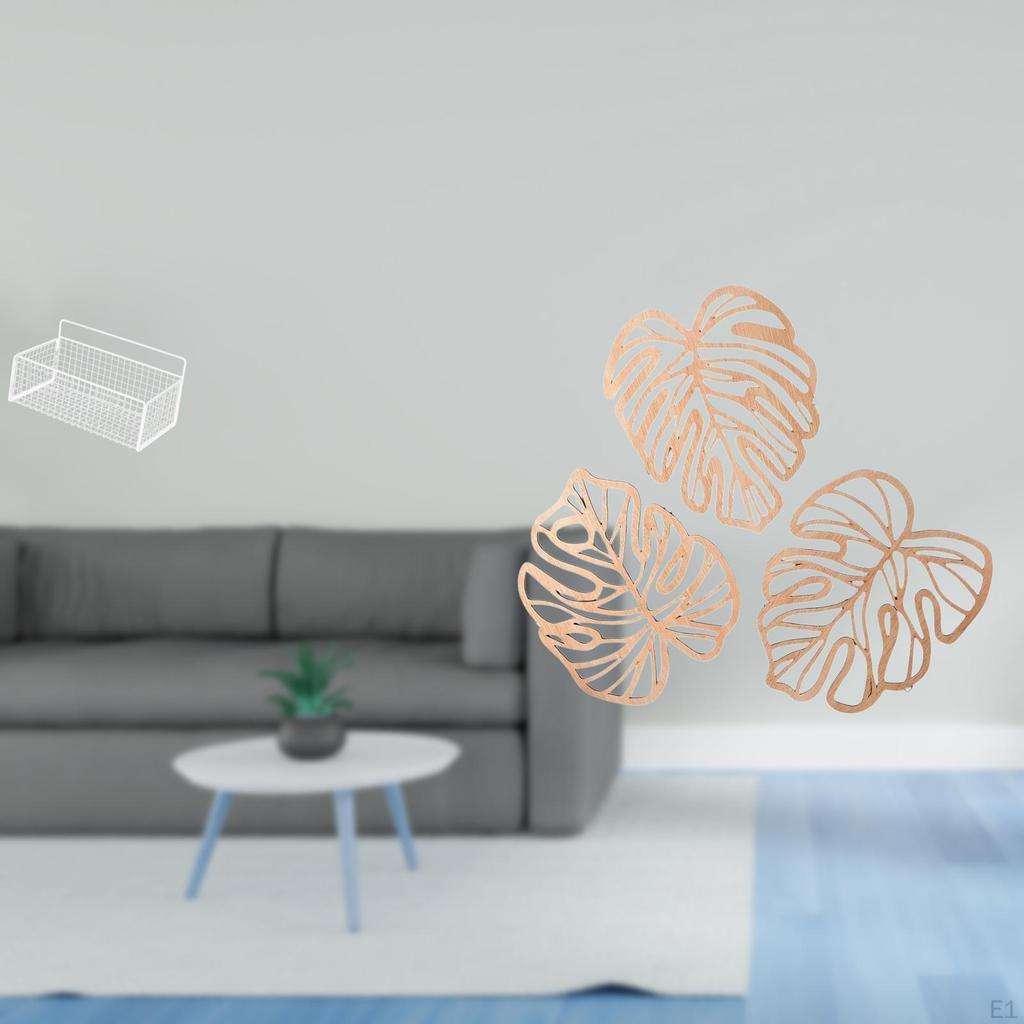 Tropical Palm Leaves Wooden Wall Art Creative Jungle Decor Ornament for Above Bed Bathroom TV