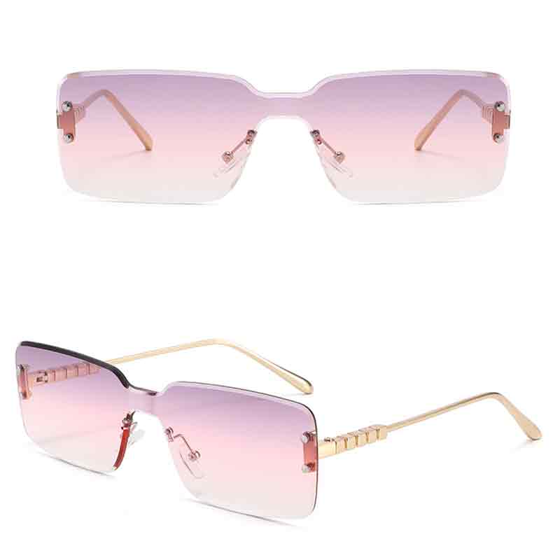 Metal Square Frameless Sunglasses For Men Women Outdoor Shades Anti UV Sun Glasses