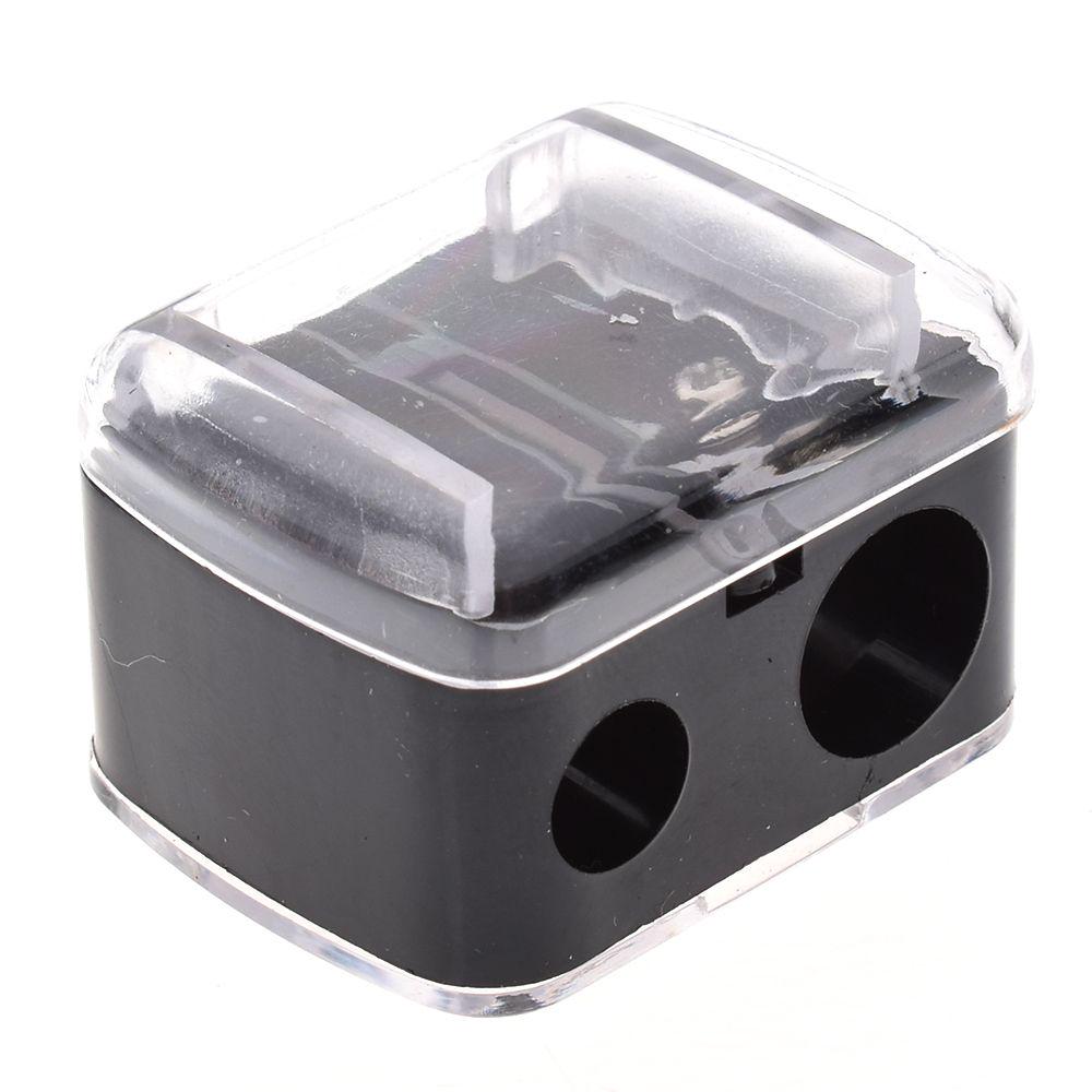 Plastic Double-Hole Pencil Sharpener For Eyeliner Eyebrow Pencil Student Girls Precision Lipstick Cosmetic Pencil Sharpener Tool
