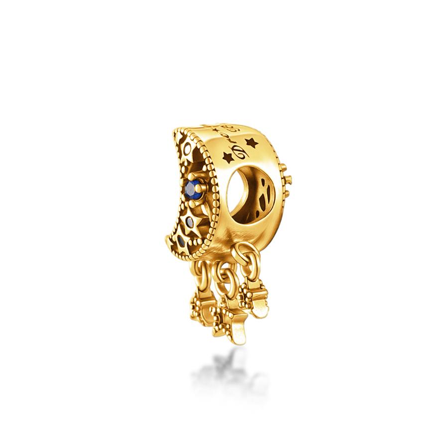 Diy Jewelry Gift Sparkling Golden North Star Lucky Star & Heart Splittable Sun & Moon Angel Charm Beads Fit Original Bracelets