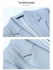 Women's Elegant Wrinkled Seven-Sleeve Blazer Suit with Wide-Leg Pants - Thin Style 2026 Spring/Summer Collection