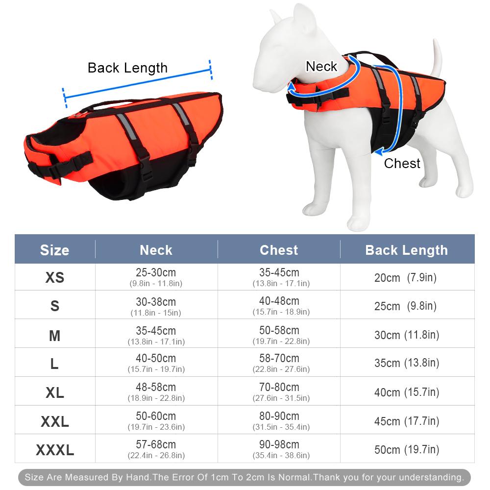 Orange Dog Life Vest Reflective Summer Pet Vest Jacket For Small Medium Big Dog Clothes Swim Suit