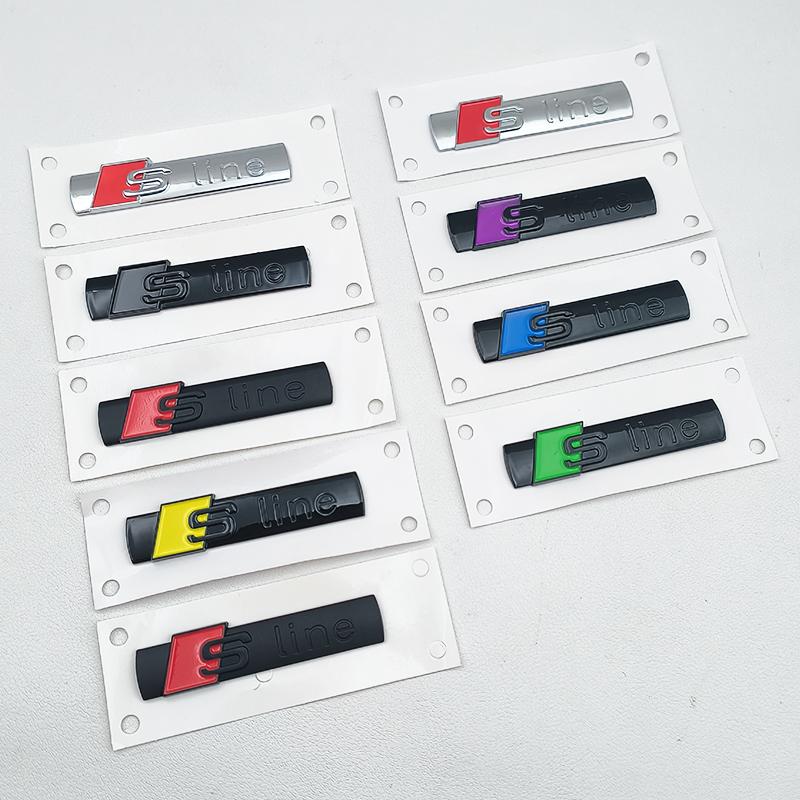 2pcs ABS S Line Logo Sline Badge Car Fender Side Emblem For  qwe12 A3 A4 A5 A6 A7 A8 A1 A2 Q2 Q3 Q4 Q5 Q7 Q8 S3 S4 S5 S6 S7 TT RS