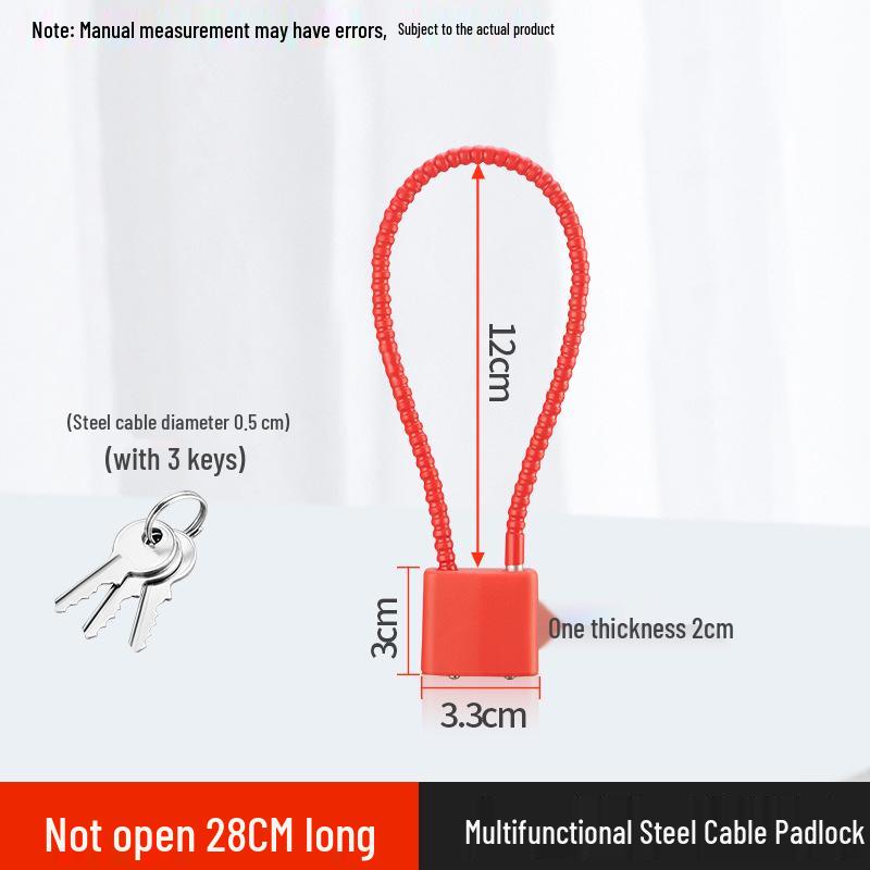 Verlängertes Stahlseil-Diebstahlschutz-Vorhängeschloss mit langem Bügel für Schränke und Schränke